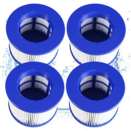 Denkmsd Filter für aufblasbares Spa, Infinite spa filterkartusche für Clever Spa 75 * 100 mm Höhe 75 mm Pool filterkartusch, Filter spa für Aquaparx (4pc) | Ersatzfilter für aufblasbare MSpa Pools,für heiße U-Boote und Spa, verbesserte Version, geeignet für MSPA alle aktuellen
