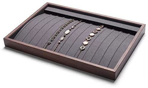 Schmuckständer Solid Wood Bracelet Display Tray Stackable Jewelry Display Tray Necklace Bracelet Display Trays Showcase Jewelry Organizer Storage Trays (13 Grids Necklace) Schmuckhalterung/Schmuckhalt