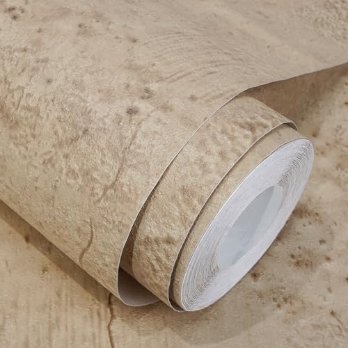WADILE Beige Betontapete, 39,9 x 899,2 cm, Zement-Kontaktpapier, 3D-matt, strukturiert, zum Ziehen und Aufkleben, selbstklebend und entfernbar