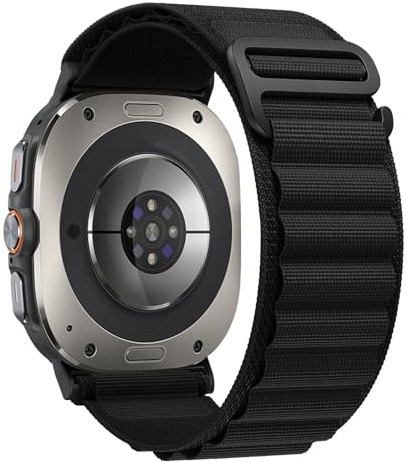 SumRioo Armband kompatibelt med Samsung Galaxy Watch Ultra 47 mm (2024) armband för kvinnor och män, nylon sportband för Samsung Galaxy Watch Ultra, svart