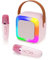 Karaoke Giocattolo per Bambini, Altoparlante Bluetooth Portatile con 2 Microfoni senza fili, regalo di Natale o compleanno per Bambine e Bambini 3-10 anni (pink)