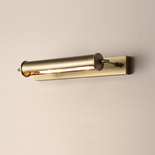 YFMYY Vintage-Spiegel-Frontlampe, 2-flammige Badezimmer-Waschtischleuchte, Wandleuchte mit gebürstetem Antik-Messing-Finish, Wandleuchte im europäischen Stil mit E14-Fassung für Schlafzimmer