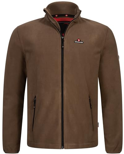 Höhenhorn Badus Fleecejacka för män microfleece full dragkedja troyer utomhus vandring vandring, BRUN, XL