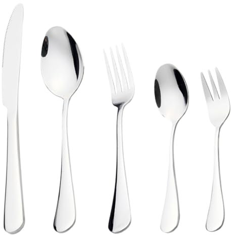 Cabilock 1satz Besteckset Teilig Hochwertige Und Messer Für Steak Und Desserts Für Dinnerpartys Hochzeiten Und Camping Ergonomisches Design Spülmaschinenfest