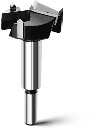 Broca Forstner de 60 mm para madera, longitud 92 mm con eje redondo, broca para madera, madera dura, tableros de fibra