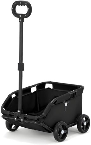 Vexorium Landau pour chiens de petite taille - Poussette pliable et roulante - Chariot de transport portable avec roues pour l'extérieur - Noir