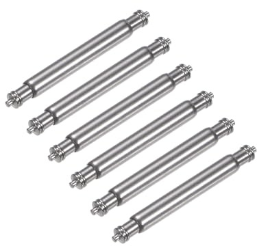 QUARKZMAN 6Pcs Perne Per Cinturino Orologio 2.5Mm Diametro 19Mm Lunghezza | Acciaio Inossidabile, Perne Doppia Flangia, Perne A Molla
