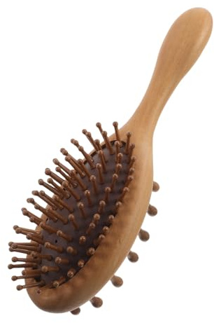 Homoyoyo Holz Haarmassagekamm mit Luftkissendesign und Meridian Kammfunktion Antistatisch und Schonend für Langes Haar für Tägliche Haarpflege zu Hause