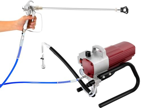 Airless - Pistola a spruzzo per pittura elettrica, 1800 W, per pareti e facciate, con pistola a spruzzo e ugello