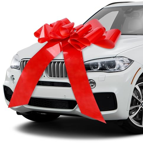 URHELP Lazo rojo gigante, 76 cm/30 pulgadas, lazo de regalo, lazo grande para coche, decoración reutilizable para fiesta de cumpleaños, coche, boda, fiesta
