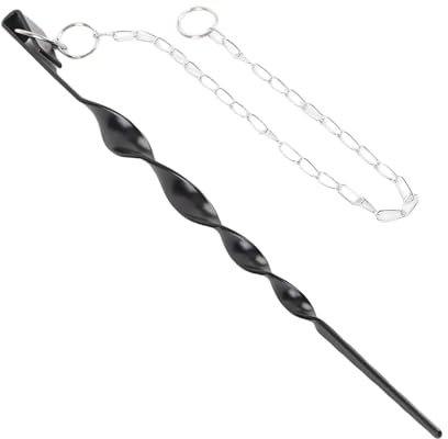 Jiawu Anchor a Catena di Pioggia da 13 Pollici in Ferro Ricoperto di Polvere Nera, Stake Stabile a Spirale di Pioggia a Spirale, Facile da Installare, Impedisce L'oscillazione di Forti Venti