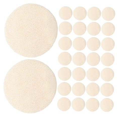 FOMIYES Natürliche Luffa Gesichtspeeling Pads aus Sanftem Material 50 Stück Wiederverwendbar für Make Up Entfernung und Gründliche Gesichtsreinigung im Badezimmer