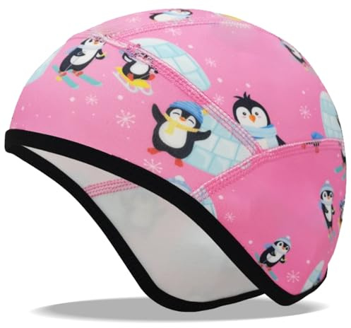 YAOYYG Berretto da ciclismo invernale per bambini, caldo, antivento, berretto sportivo per ciclismo, sci, copricapo sotto il casco rosa fodera, berretto per ragazzi e ragazze attività all'aperto