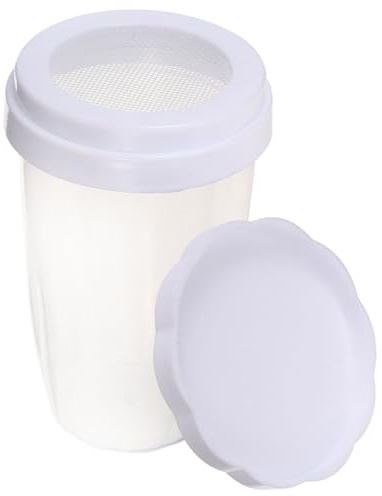 SECFOU Espolvoreador de Azúcar en Polvo con Cedazo Fino de PP Blanco Reutilizable Diseño Simple y Elegante para Hornear