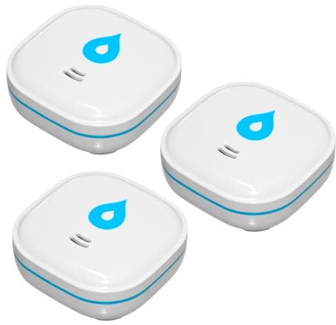 Summit Digital 3er Set GS153 Wassermelder mit Batterie 60x60x24,2 mm | Wassersensor mit 85dB Alarm | Wasseralarm Melder für Keller, Küche & Bad | batteriebetrieben, bis zu 10 Jahre Laufzeit