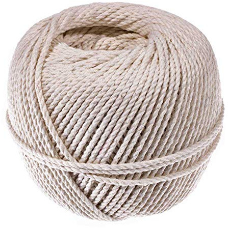3 Strand Cable Cotton Twine (2.5 MM x 150 Feet) - Mason Line, Chalk Line, Seine Twine - Hold Knots Securely