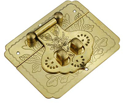 iplusmile Retro Plate Lock Brass Latch Clasp 2.56 x 2.05 Inches – Secure Vintage-Style Closure for Jewellery Boxes, Wooden Cabinets & Tool Boxes – for DIY Restoration, Antique Furniture Repair
