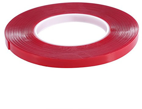Double Sided Tape for Nail Display, Manicure Essentials, Non-Marking Nail Tape with Transparent Red Film, Professional Use Double Sided Adhesive Tape, Perfect for Nail Art and Manicure Setup