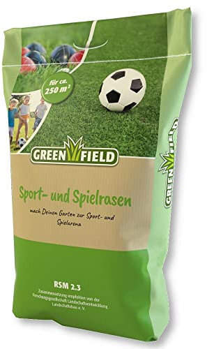 Greenfield Sportrasen und Spielrasen 5kg Gras Samen Rasen Sport Familie Robust