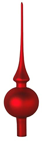 Krebs Glas Lauscha Christbaumspitze Rot matt 26 cm Baumspitze