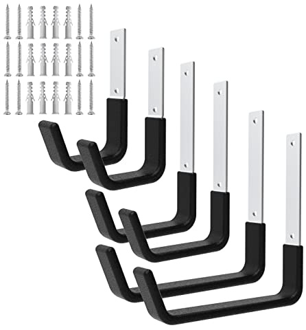 Juformin Heavy Duty Utility Hooks for Garage Storage Utility Hooks Wall Mount,Garage Hooks Heavy Duty,Garage Wall Hooks,Hose Holder,Bike Hooks,Ladder Hooks,Leaf Blower Hanger (2S & 2M & 2L)
