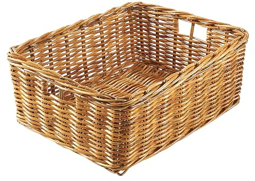 Kobolo Regalkorb Aufbewahrung Korb Rattan lacak eckig geflochten mit