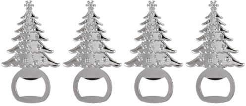 HEMOTON 4 Stück Weihnachtsbaumkorkenzieher Flaschenöffner Aus Metall Hochzeitsdekoration Deckelheber Für Bierflaschen Bierflaschenöffner Getränke Mann Schlüsselanhänger Zinklegierung