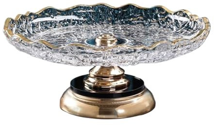 Lejdi Candy Dishes Fruit Trays Fruit Bowls Fruit Platters Dessert Plates Bread Plates Fruits Baskets Crystal Glass Snack Trays for Living Room Office Hotels(A)