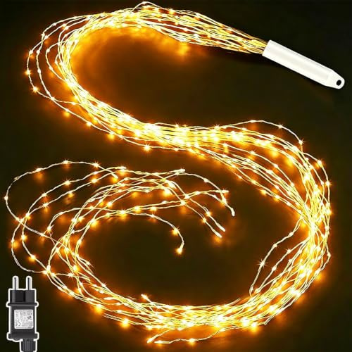 Dekofun Lichterschweif mit Strom, 2M 400 LED Lichterbündel, Warmweiß