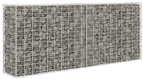 wichteltür zubehör,wichtel set,Gabionen-Steinkorb Stahl 85×30×200 cm SilbernGeeignet für Gärten, Zäune, Ästhetik