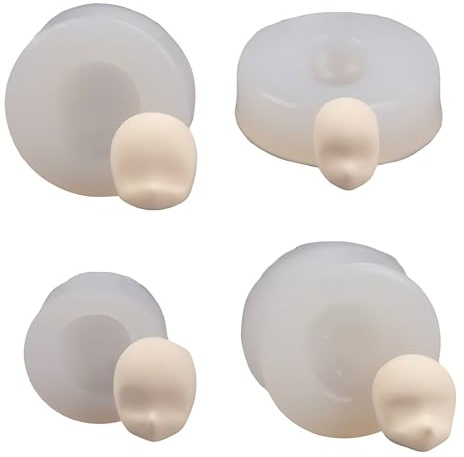 Honselia Molde de silicona 3D con cara de muñeca para fondant, decoración de pasteles, arcilla polimérica, resina epoxi, yeso