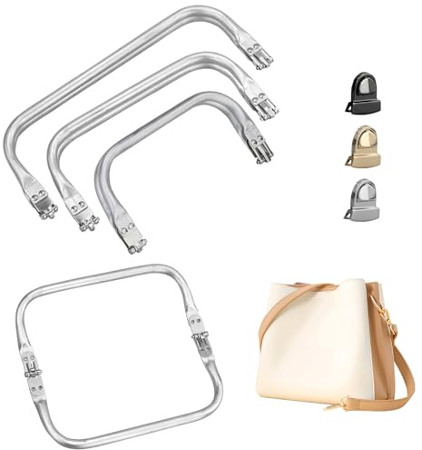JRSHIRLEYLTD 3 Stück Taschenrahmen Verschluesse 16cm 20cm 25cm Taschenbügel Taschen Verschluss für DIY Geldbeutel Handtasche Taschenzubehör, mit 3 Metallschlössern