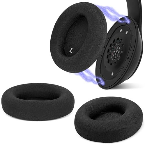 Geekria SNAP - Cuscinetti magnetici per cuffie Beats Studio 3 Wireless/serie 2, per cambiare facilmente le orecchie, sostituiscono i cuscinetti in pochi secondi (tessuto a rete nero, 1 paio)
