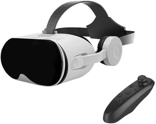 VR Brille für Android/iOS Handgeräte, with Headset 3D VR Glasses, Augenschutz 3D Handy Brille,VR Brille Handy, 110° FOV, Integrierte Kopfhörer für Spiele und Filme