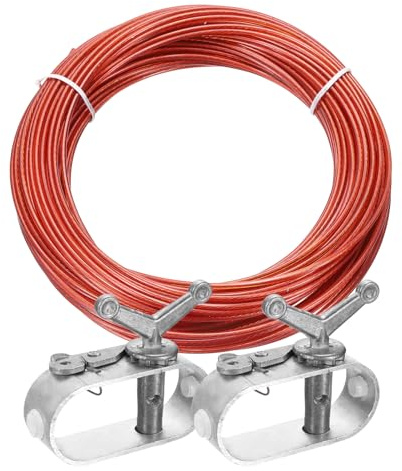 QUARKZMAN 2 Stück Drahtspanner Drahtseil Spanner Draht Spannseil mit Stahlseil ummantelt Ø 2 mm Länge 30 m Spannschloss Spanndrahtseil für Poolplanen Befestigung Seil Poolabdeckung Winter