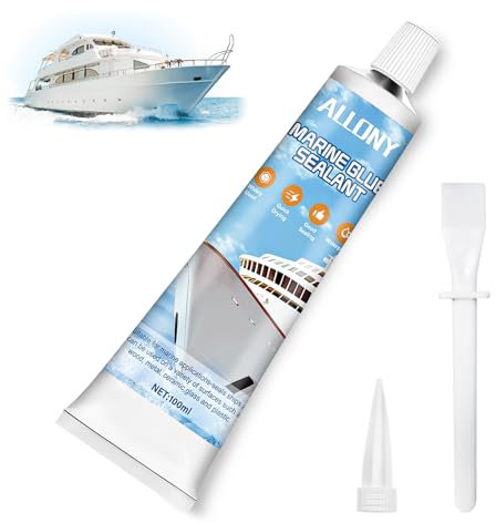 Allony Silicone Nautico, Silicone Nero, Sigillante Impermeabile, Sigillante per Ponti Marini, Sigillante Marino per Navi, Barche, Yacht, 100 Ml