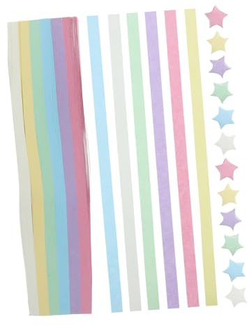 540 Strisce Carta Origami a Forma Stella Colorate Set Fai da Te 540 Pezzi Carta Decorativa in 6 Colori Pastello per Decorazioni Artigianali e Festive