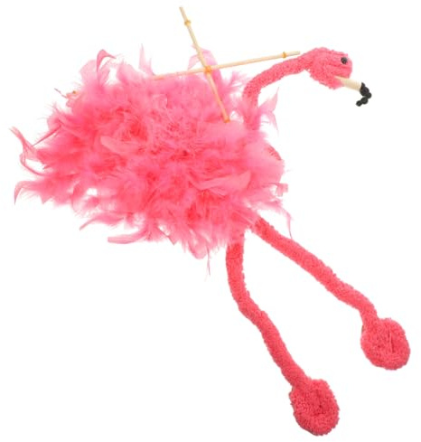 BCOATH Plüsch Flamingo Marionette Tier Puppe für Puppentheater Interaktives Kuscheltier mit Leicht Bewegbarem Stab Farbenfrohe Handspielpuppe zum Training von Zufällige Zufällige Farbe