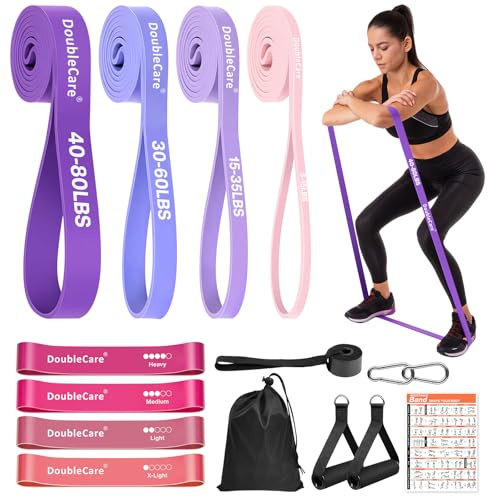 12Pcs Widerstandsbänder-Set, Widerstandsbänder Krafttraining für Frauen | Hautfreundliches Widerstandsband für Training, Heimfitness, Dehnung und Krafttraining