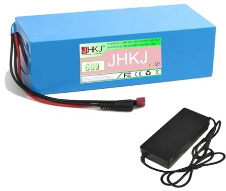 JHKJ Batería de Iones de Litio para Motocicleta eléctrica, 60 V, 15 Ah, 20 Ah, 25 Ah, 30 Ah, 35 Ah, 40 Ah, 45 Ah, 50 Ah, para Bicicleta eléctrica, ciclomotor y Motocicleta.,60v,50Ah