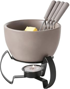 Taza De Porcelana Para Derretir: Calentador De Dulces De 15 Oz, Servidor De Inmersión Individual, Cámara De Calentamiento De Velas, Glaseado Apto Para Lavavajillas, Kit De Utensilios De Brocheta De Do