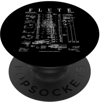 Flauto Vintage Patent Flautist Flautist stampa disegno PopSockets PopGrip Adesivo