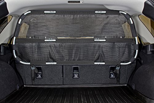 Bushwhacker Cargo Area Dog Barrier for CUV & Mid-Sized SUV 46 Wide Hatchback Pet Divider Crossover Vehicle Car Net Mesh Travel Back Seat Barricade Partition Gate Restraint Fence Trunk Shield