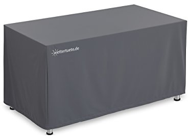 wettertuete.de Gartenmöbel-Abdeckung, Tischabdeckung Abdeckhaube, verschweißte Nähte, UV-Schutz, Schutzhülle Gartentische, wasserdicht atmungsaktiv Winterfest (160x110x75 cm)
