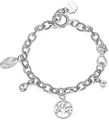 Brosway Bracciale Donna in Acciaio | Bracciale Con Cristalli E Simbolo Albero Della Vita | Collezione Chakra - BHKB116