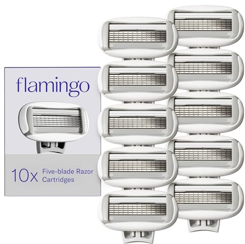 Flamingo Women's Original Razor Blade Refill Cartridges for Women - 10 Count - 5-Blade Shaving Razors for Women