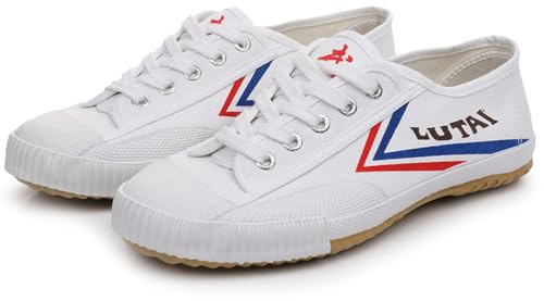 PENXZT Kampfsportschuhe Unisex Tai-Chi Sneakers Shaolin Mönch Kampfsportschuhe Mode Qigong Trainerss,Weiß,40 EU