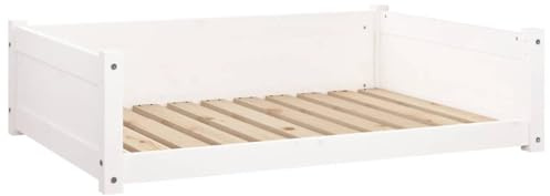 vidaXL Hundebett Weiß 95,5x65,5x28cm Massivholz Kiefer Hundesofa Haustiersofa