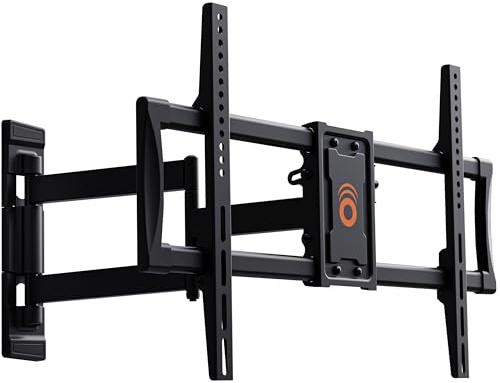 ECHOGEAR Corner TV Wall Mount for Big TVs - 24 Inches of Extension Plus Smooth Full Motion - Mount TVs Up to 65 in The Corner Or Up to 75 On A Flat Wall - Drilling Template & Cable Ties Included