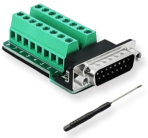 BRIEFCEC DB15 Adapter Serieller RS232-auf-15-poliger Endboard-Adapter mit Isolierpad (1 Stecker)
